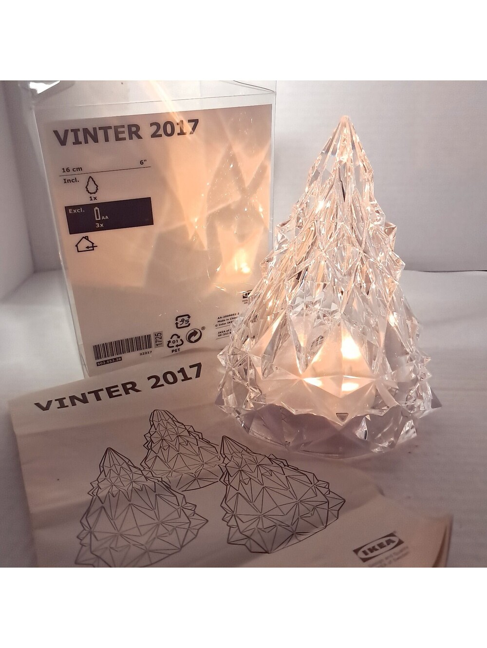 Ikea Vinter 2017 Acrylic Lighted Christmas Tree Figure clear Vinterfest lights